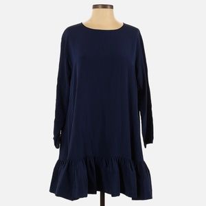 Cynthia Rowley Ruffle Hem Navy Silk Mini Dress - Size 2